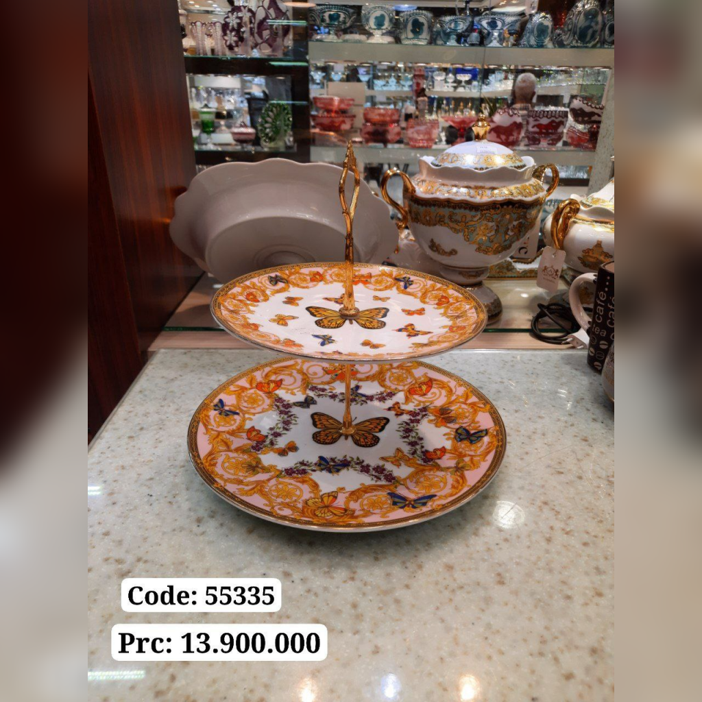 شیرینی خوری دو طبقه ی پروانه صورتی