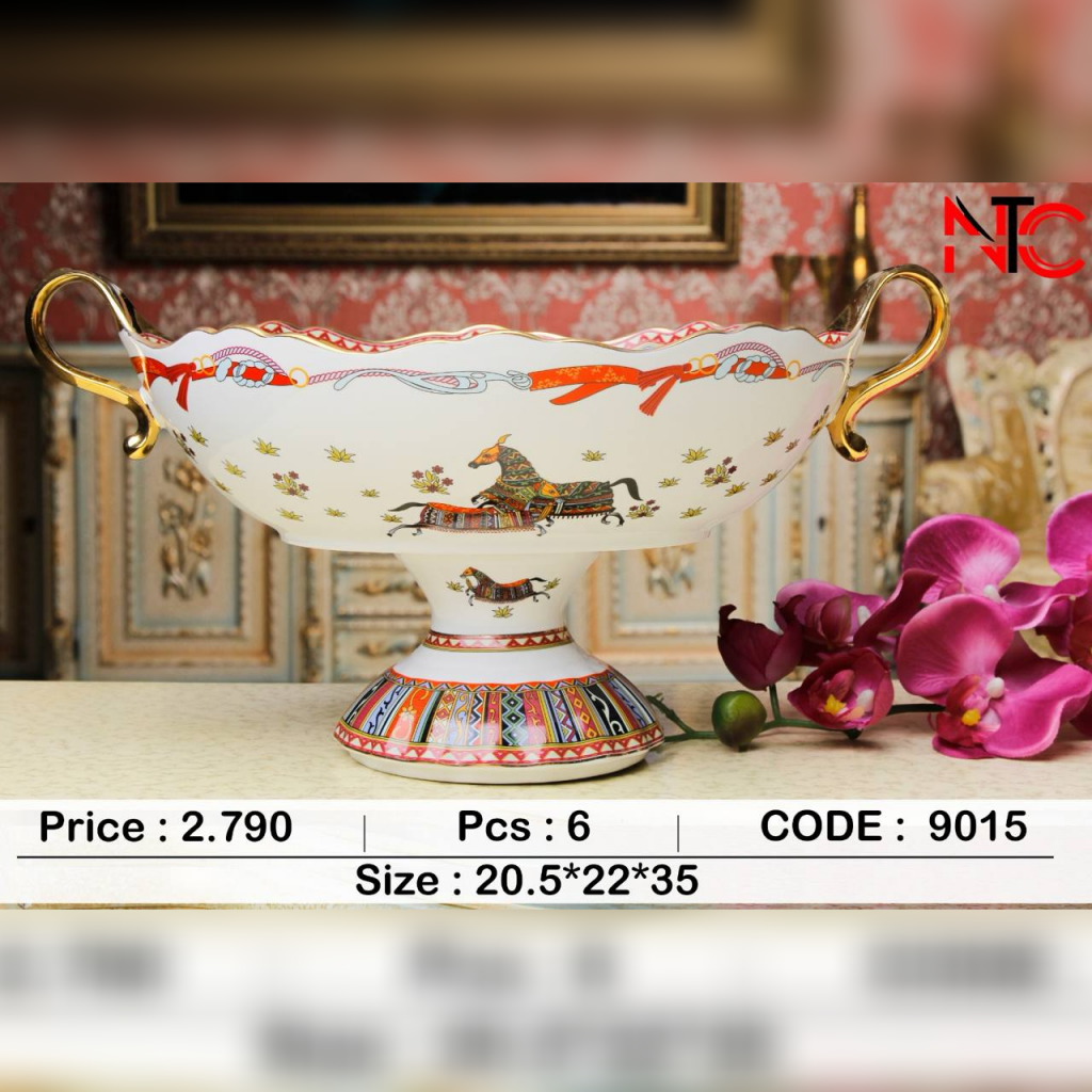 کشکول کلاسیک بیضی پایه دار