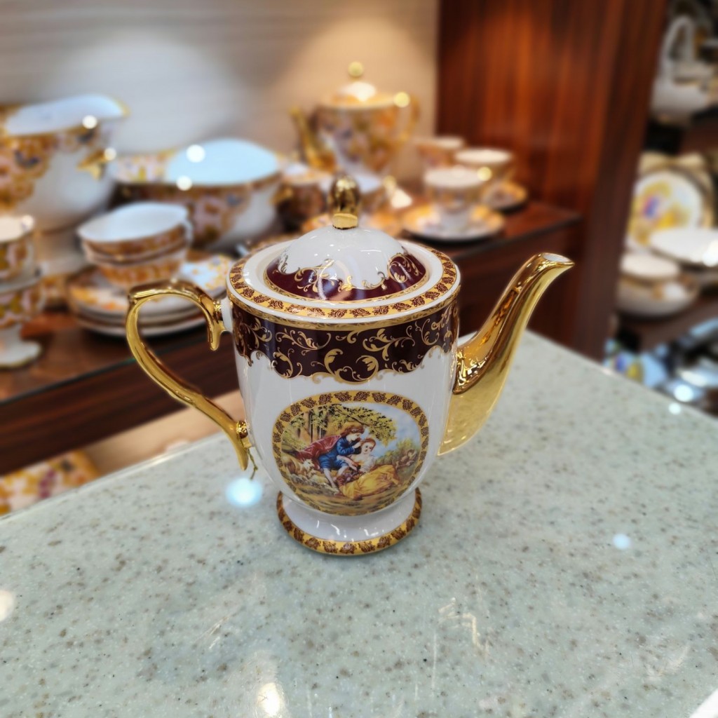 سرویس چایخوری 6 نفره لیلی مجنون زرشکی6050