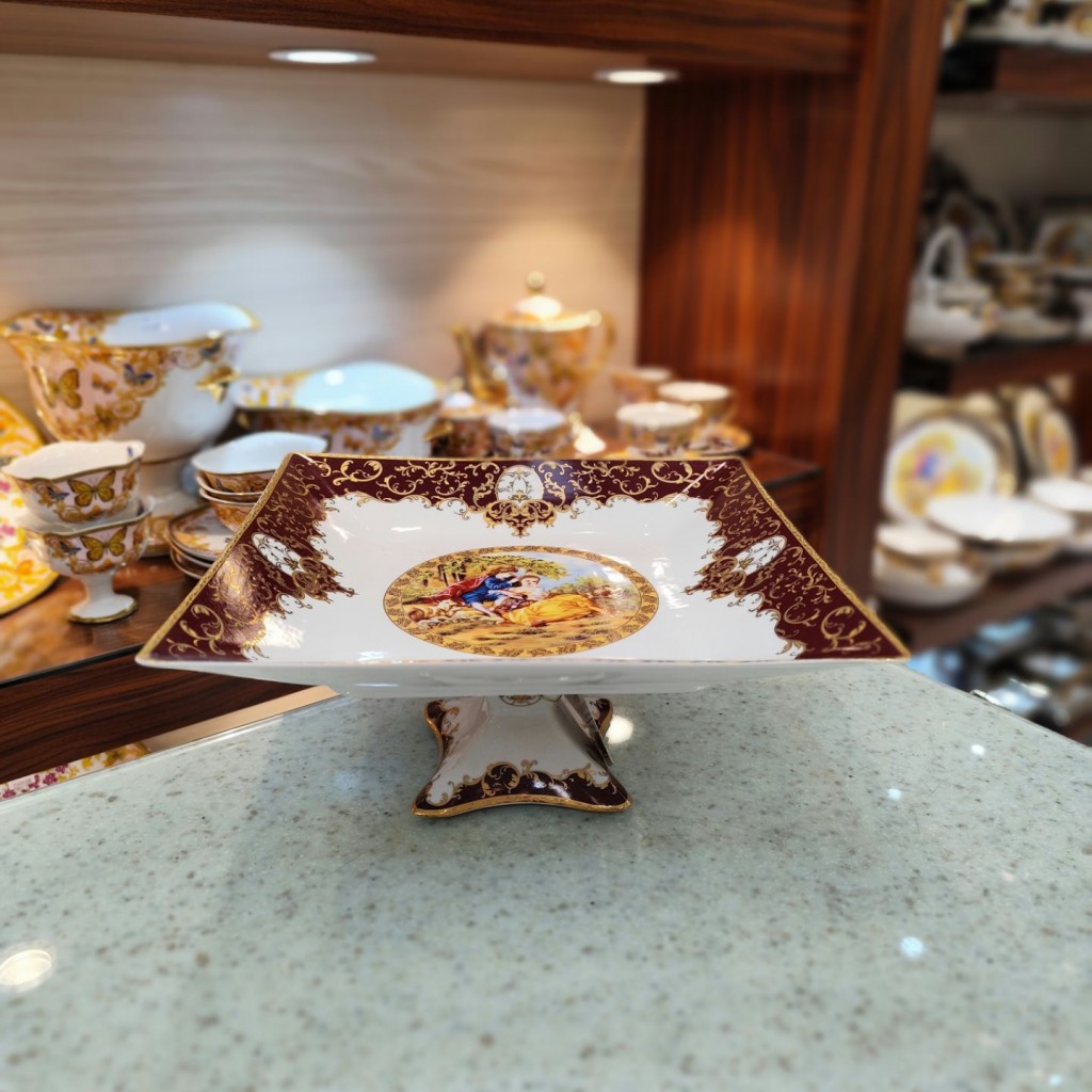 شیرینی خوری چهار گوش بزرگ لیلی مجنون زرشکی6056