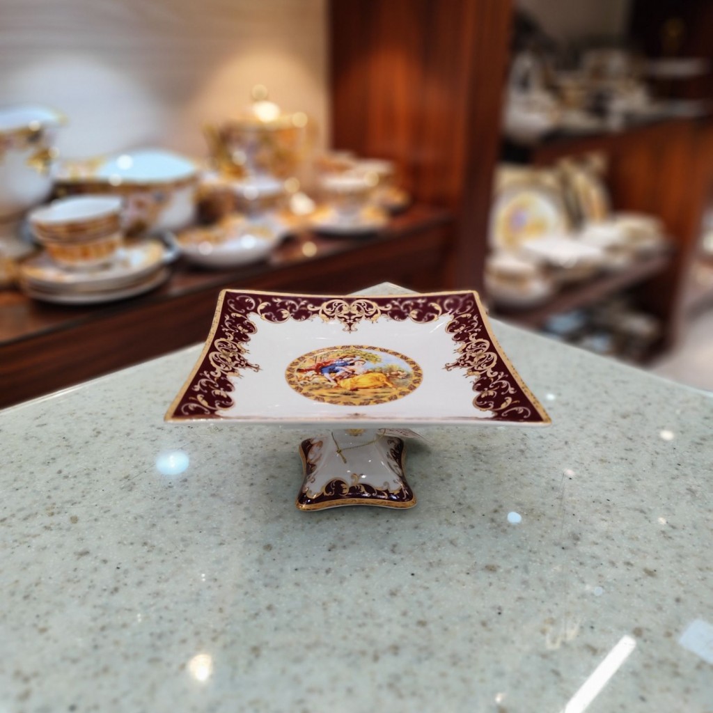 شیرینی خوری چهارگوش کوچک لیلی مجنون زرشکی6054