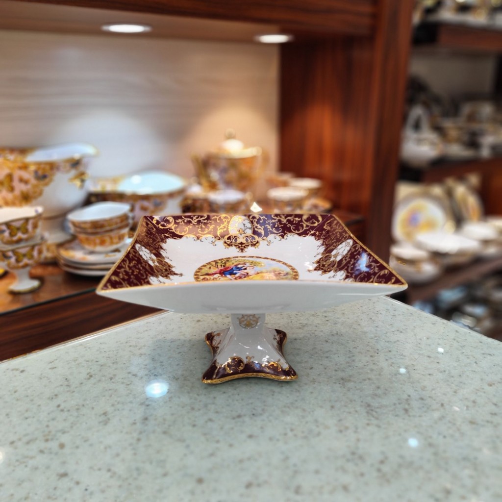 شیرینی خوری چهارگوش متوسط لیلی مجنون زرشکی6055