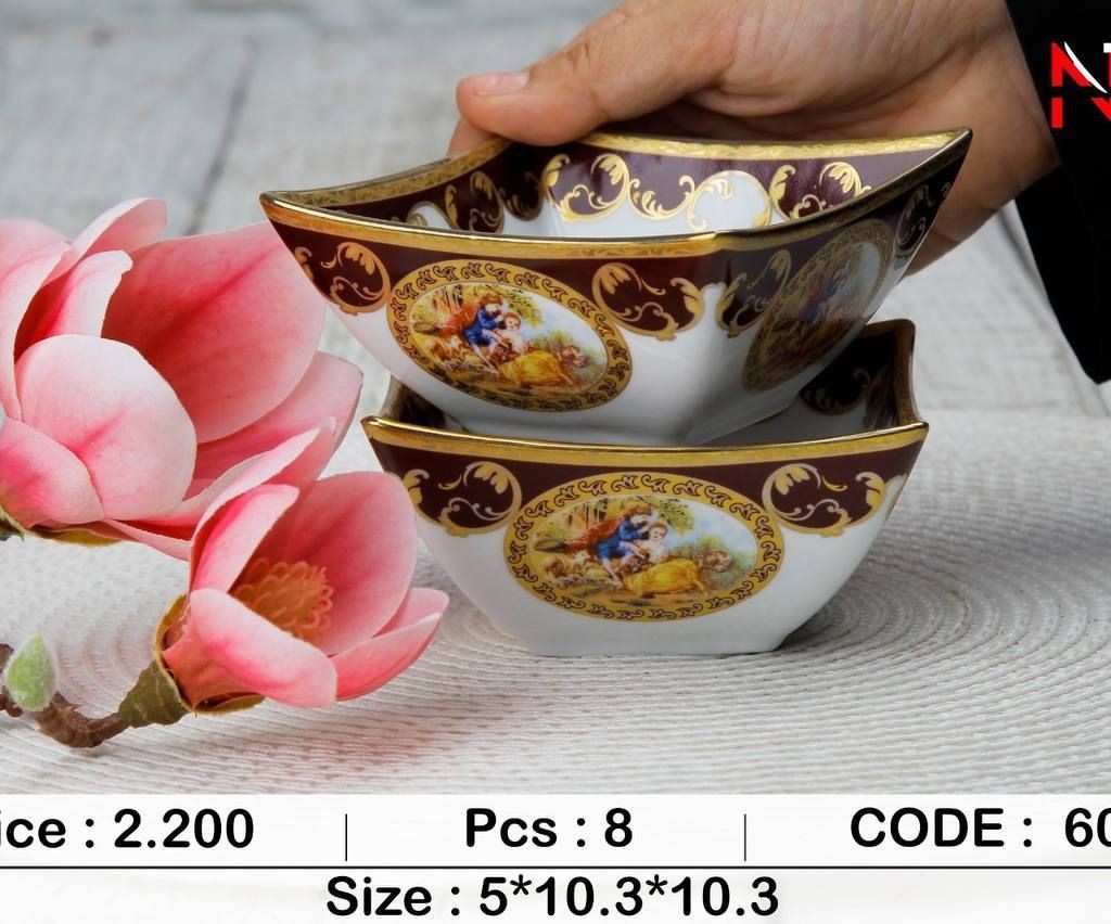 پیاله آجیل خوری چهارگوش لیلی مجنون زرشکی6061