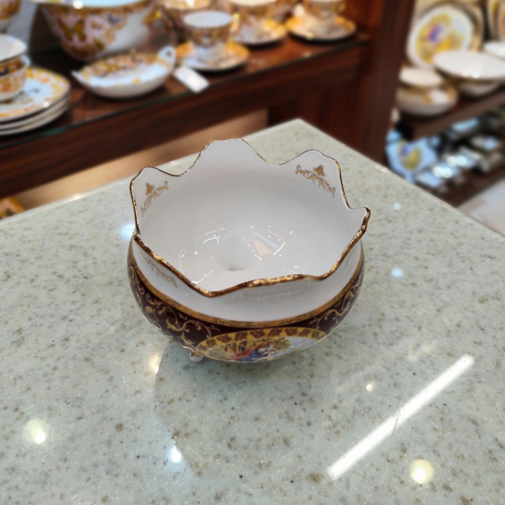 کاسه سه پایه کوچک لیلی مجنون زرشکی6038