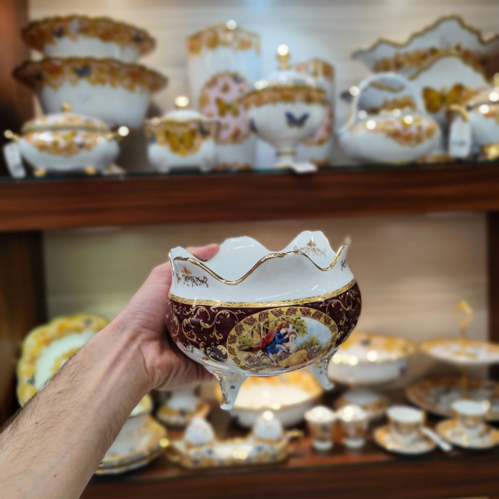 کاسه سه پایه کوچک لیلی مجنون زرشکی6038