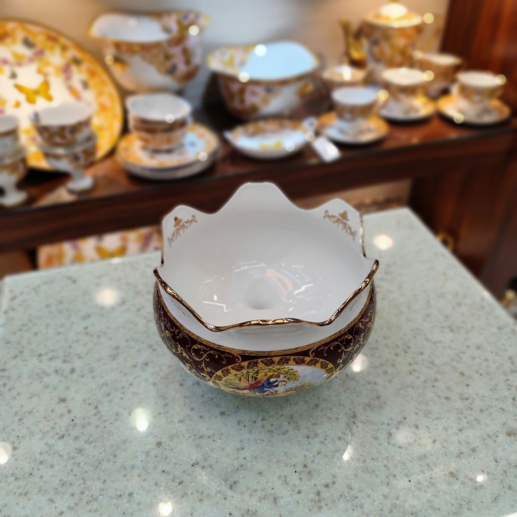 کاسه سه پایه متوسط لیلی مجنون زرشکی6039