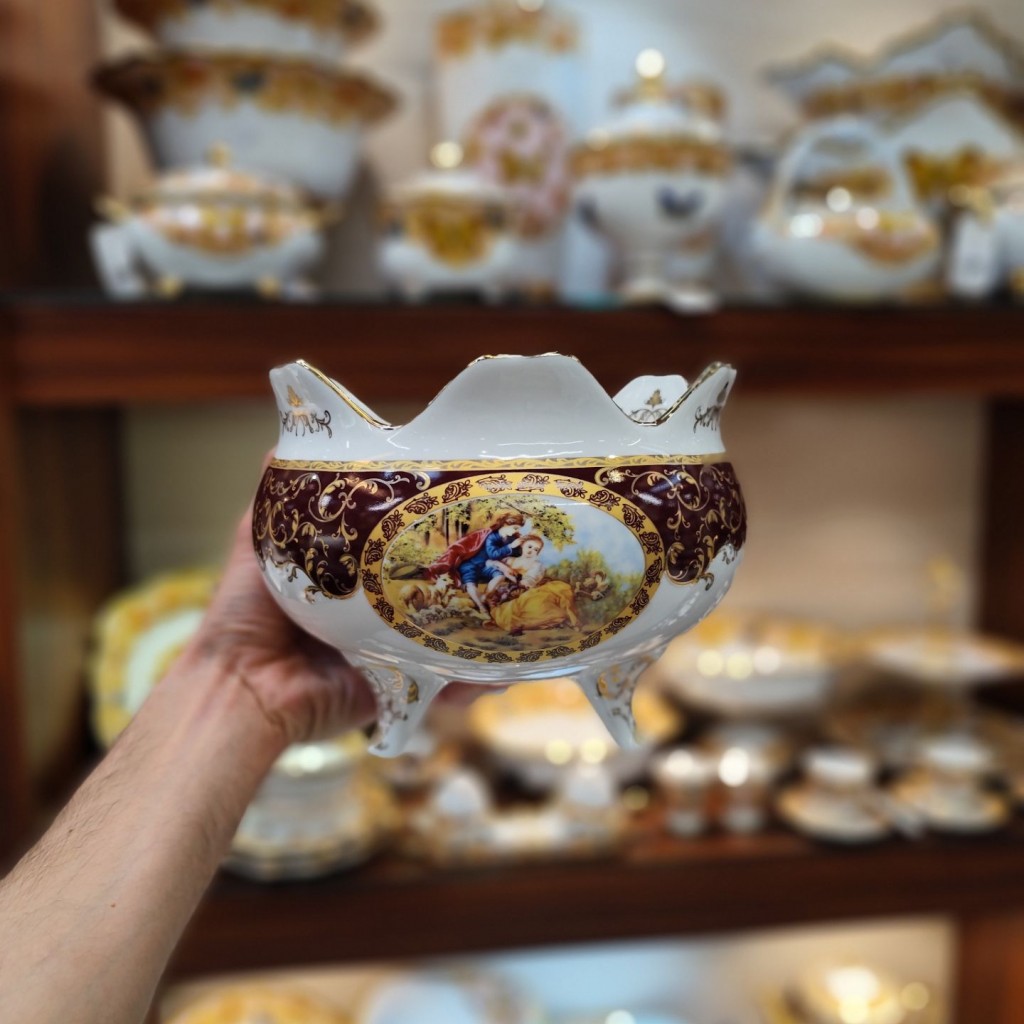 کاسه سه پایه متوسط لیلی مجنون زرشکی6039