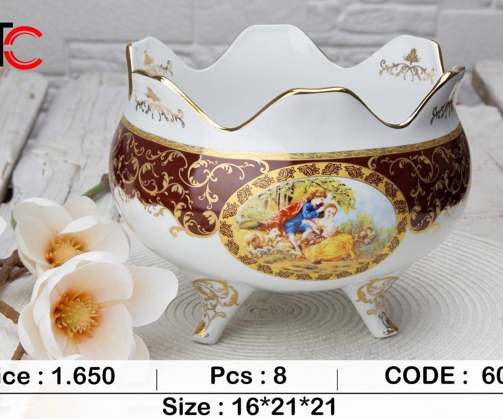 کاسه سه پایه متوسط لیلی مجنون زرشکی6039