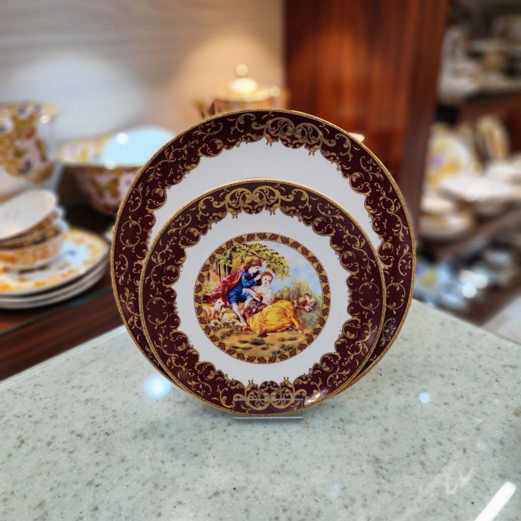 سرویس غذاخوری 6نفره 28پارچه لیلی مجنون زرشکی6000