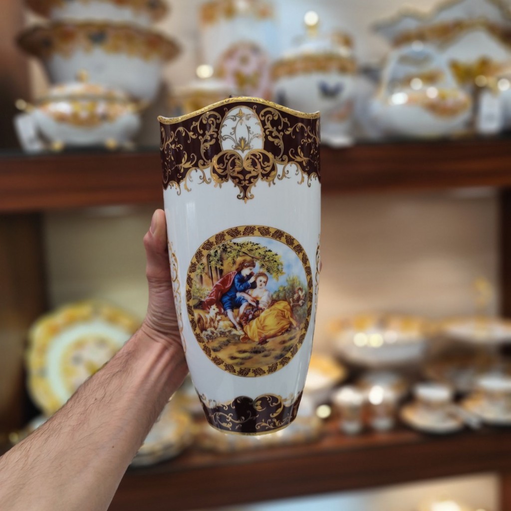 گلدان استوانه کوچک لیلی مجنون زرشکی6008