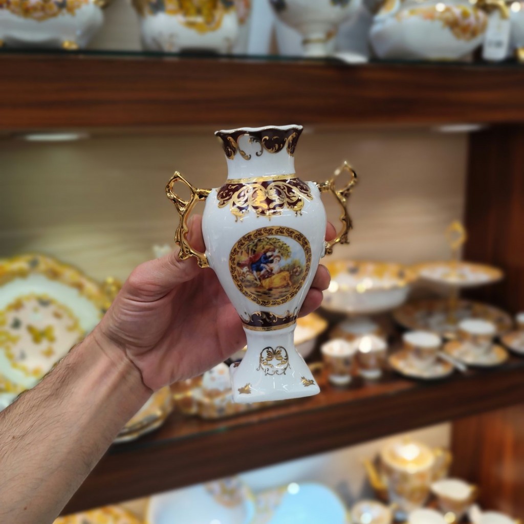 گلدان کاپ کوچک جفتی لیلی مجنون زرشکی6006