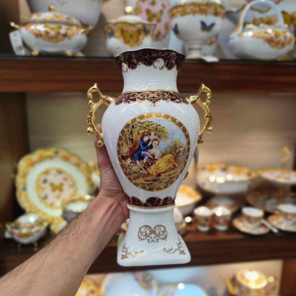 گلدان کاپ متوسط لیلی مجنون  زرشکی6003