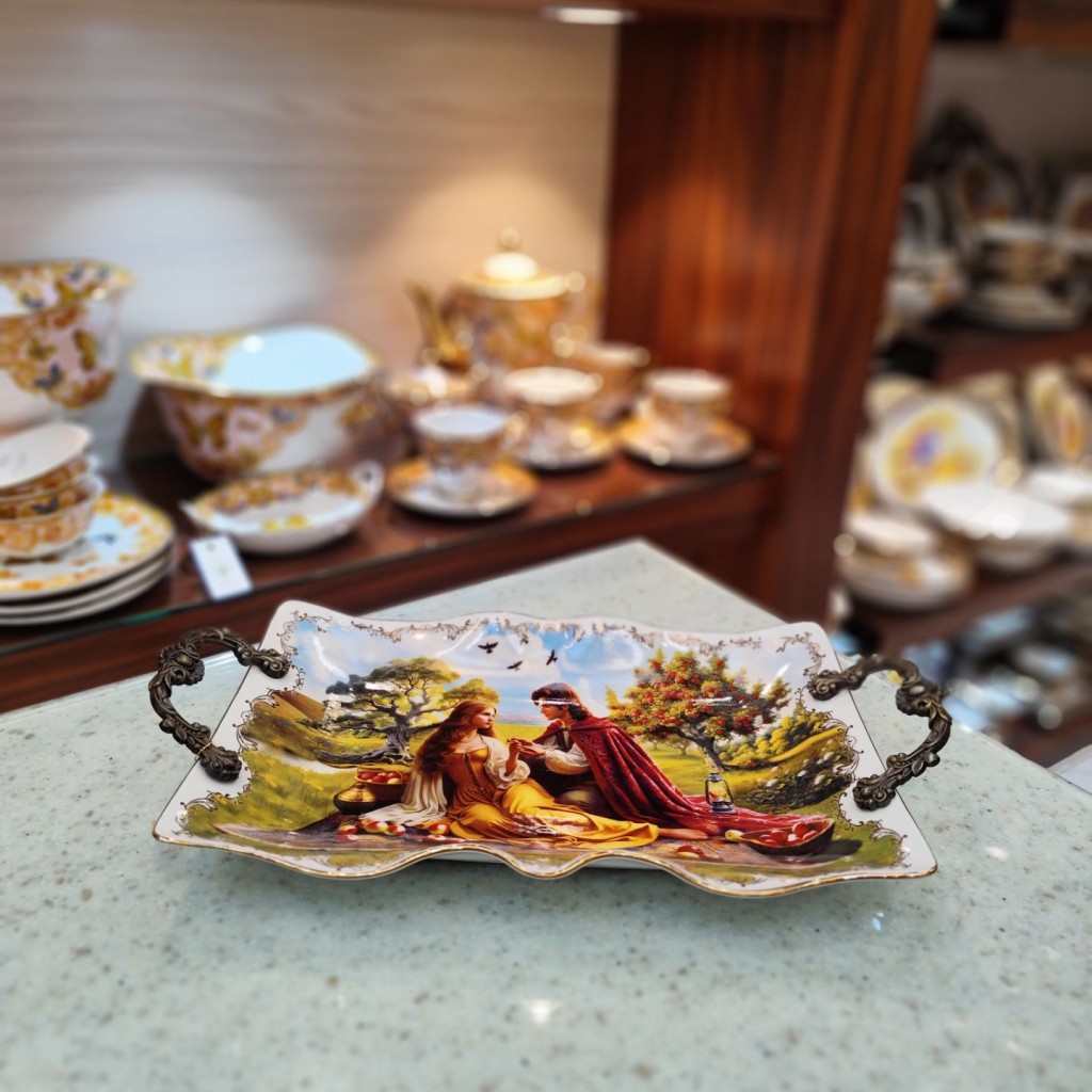 دیس مستطیل متوسط طرح آدم وحوا3076