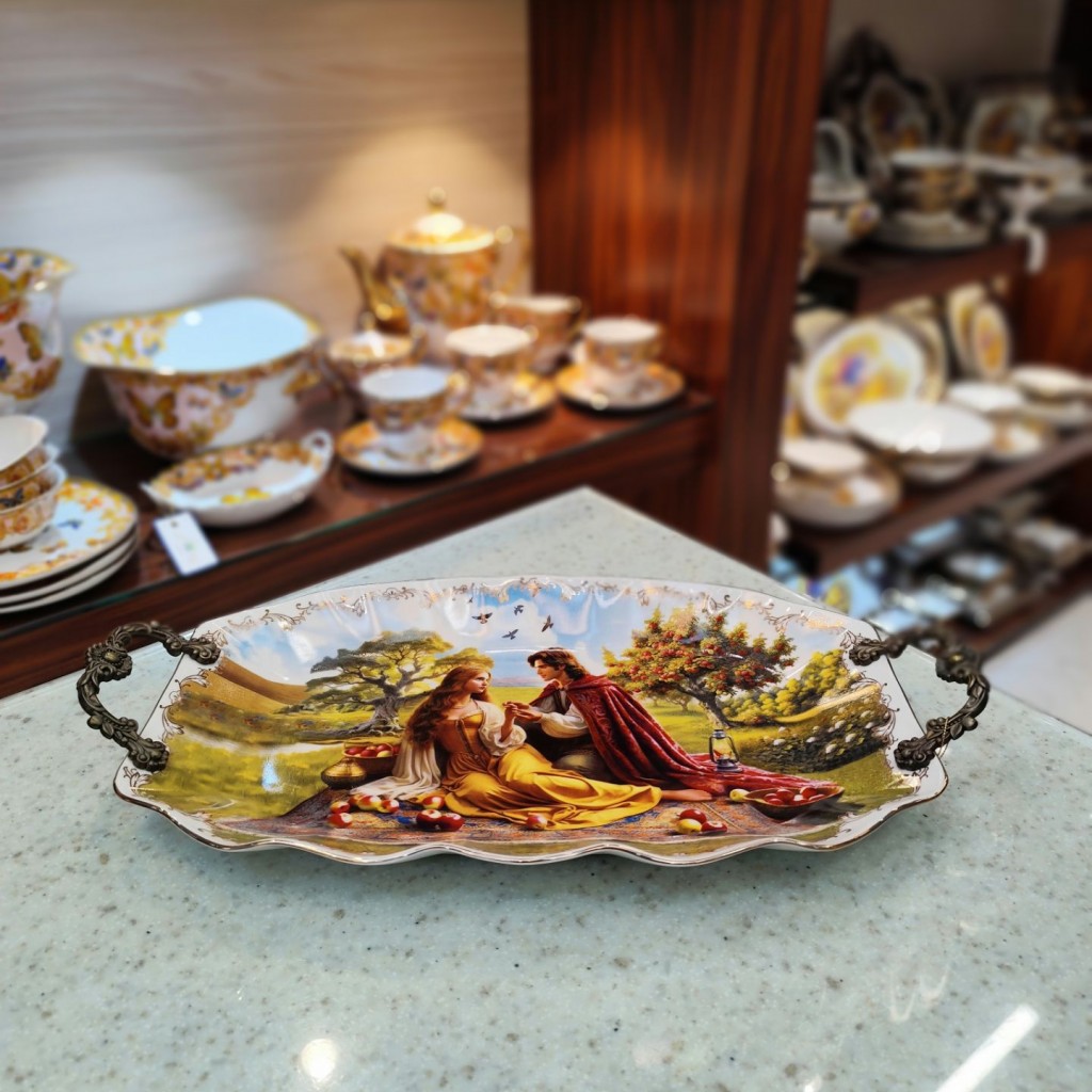 دیس بیضی بزرگ طرح ادم وحوا3074