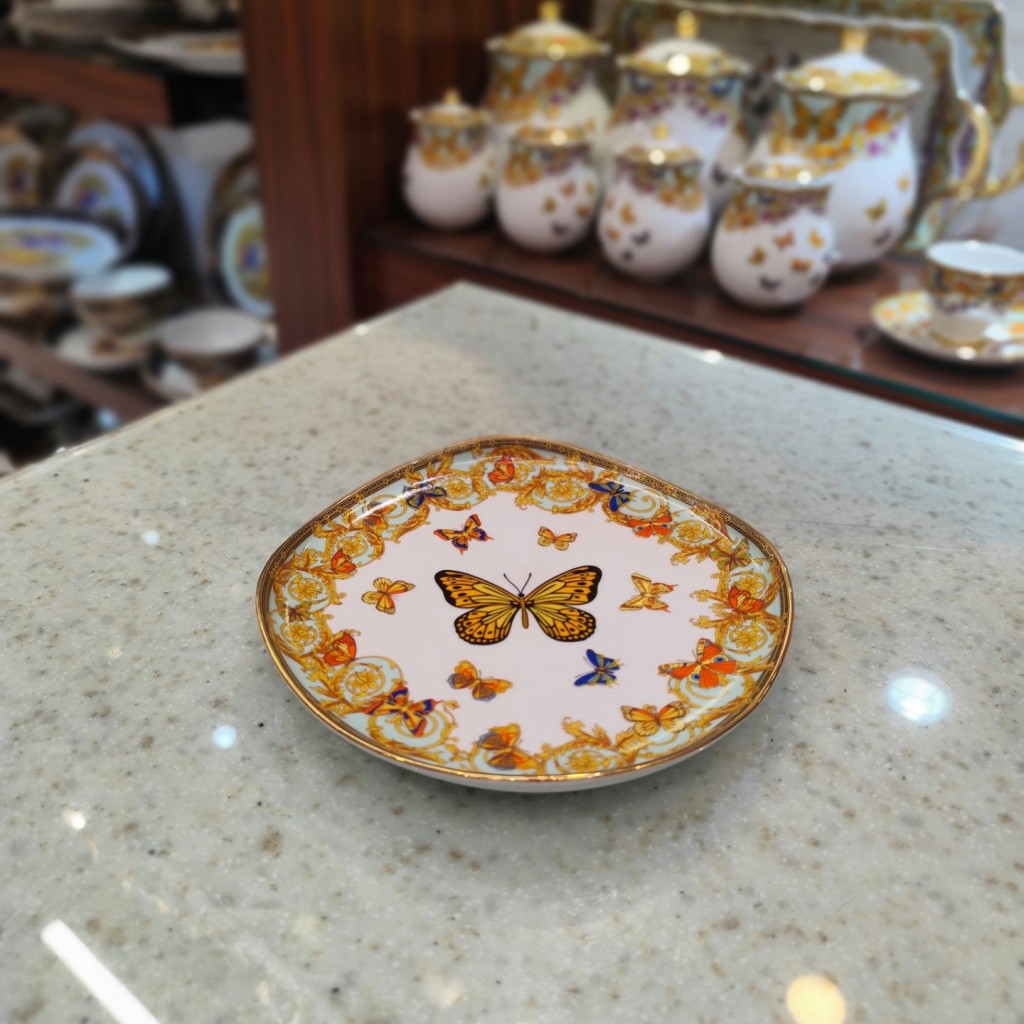 پیش دستی ویولا طرح پروانه فیروزه ای55524