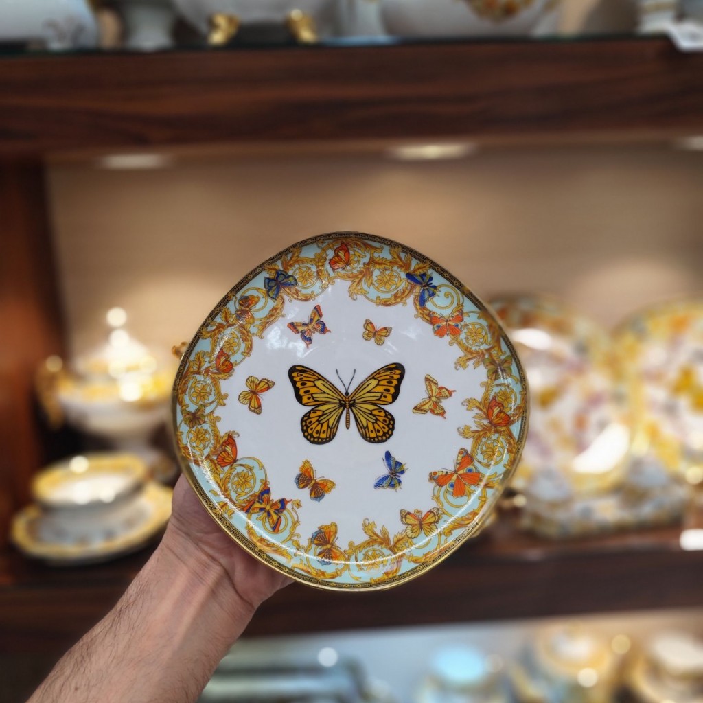 پیش دستی ویولا طرح پروانه فیروزه ای55524