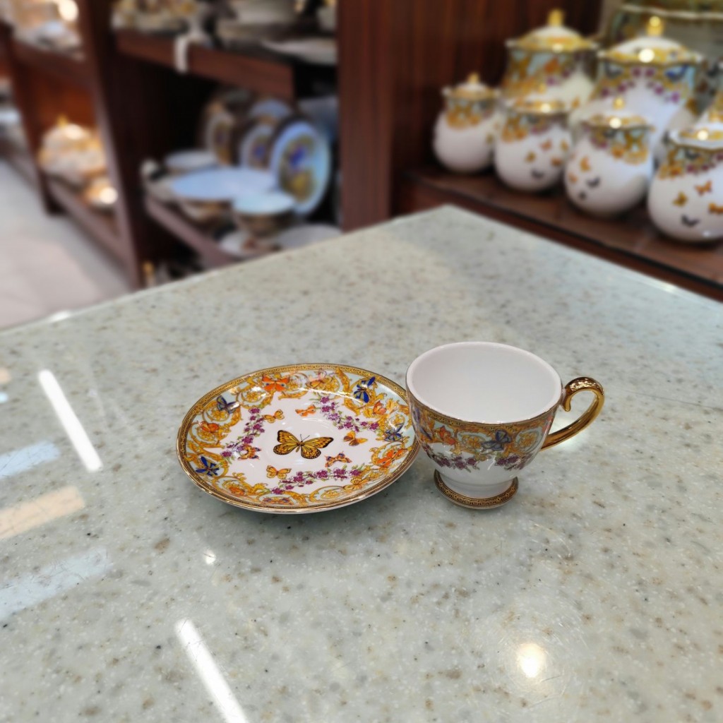 قهوه خوری طرح پروانه فیروزه ای55526