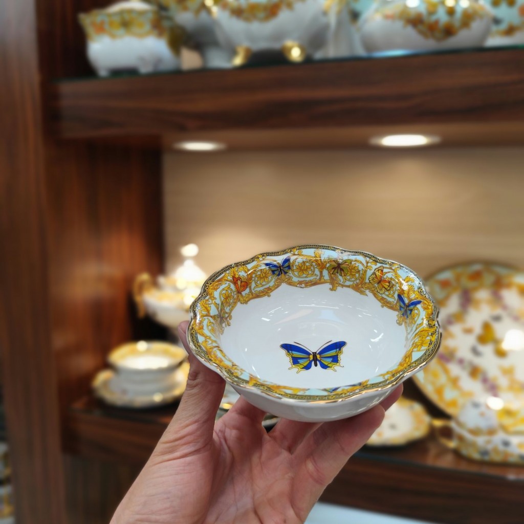 پیاله دالبردارطرح پروانه فیروزه ای55505