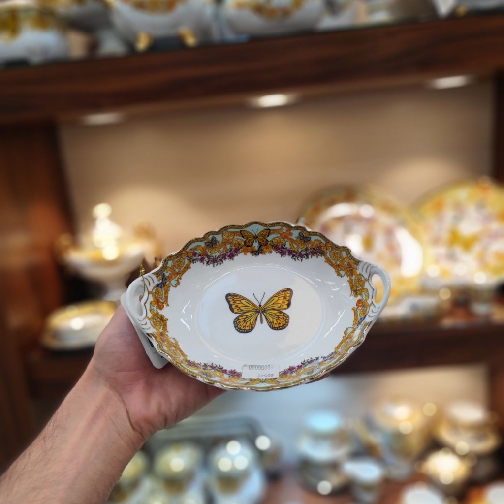 باقلواخوری کوچک طرح پروانه فیروزه ای55542