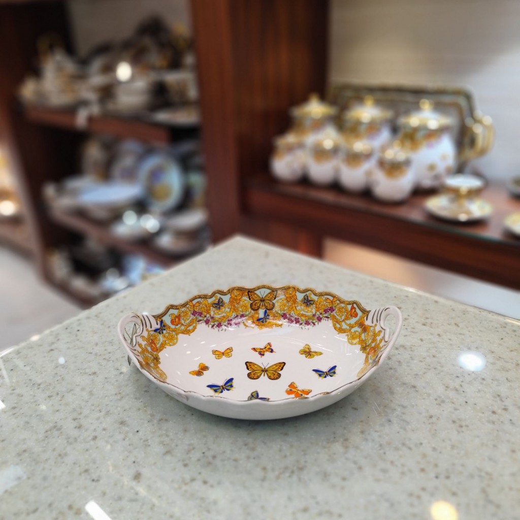 باقلواخوری بزرگ طرح پروانه فیروزه ای55541