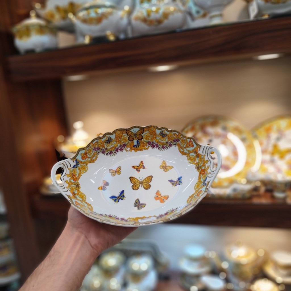 باقلواخوری بزرگ طرح پروانه فیروزه ای55541