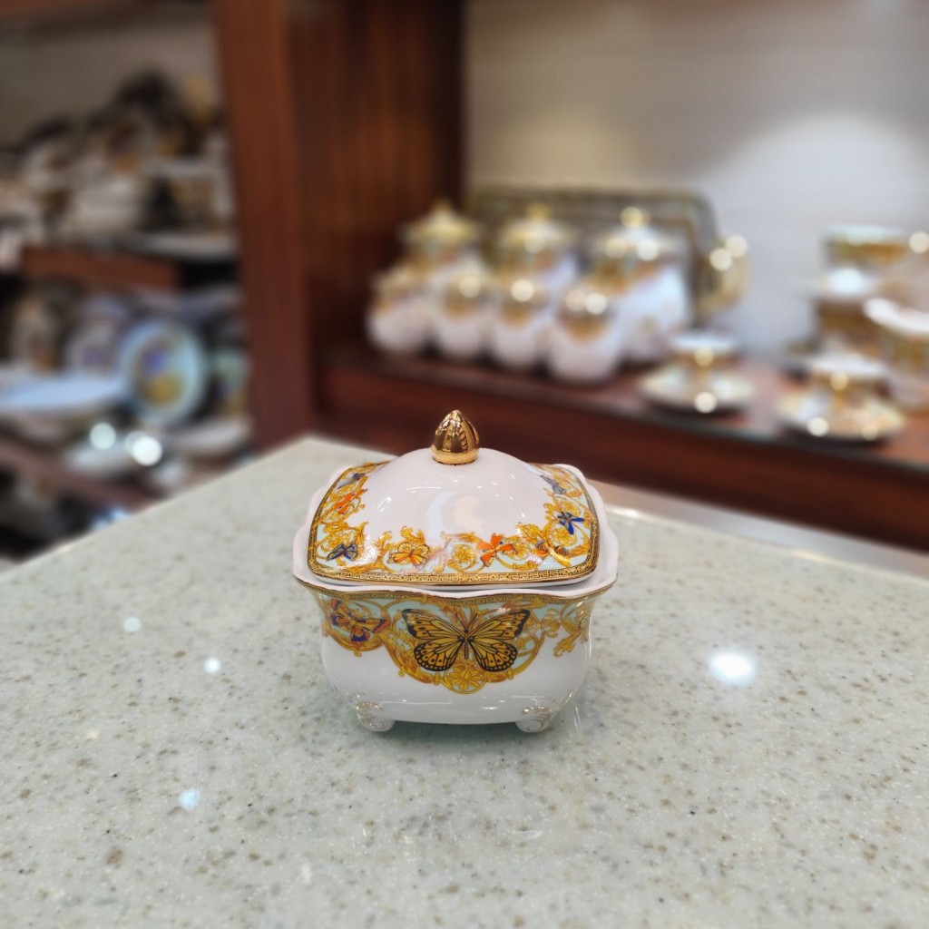 شکلات خوری چهارگوش پروانه فیروزه ای55529