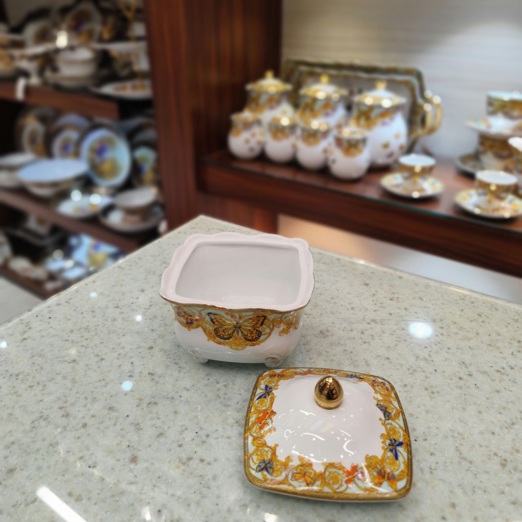 شکلات خوری چهارگوش پروانه فیروزه ای55529