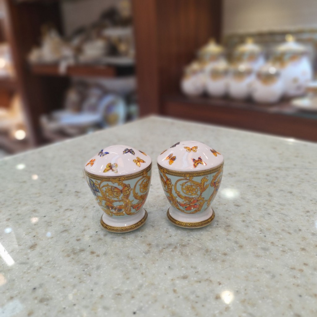 نمک پاش استوانه جفتی پروانه فیروزه ای55537