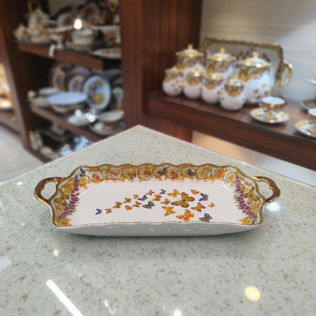 رولت خوری دالبر دارکوچک طرح پروانه فیروزه ای55539