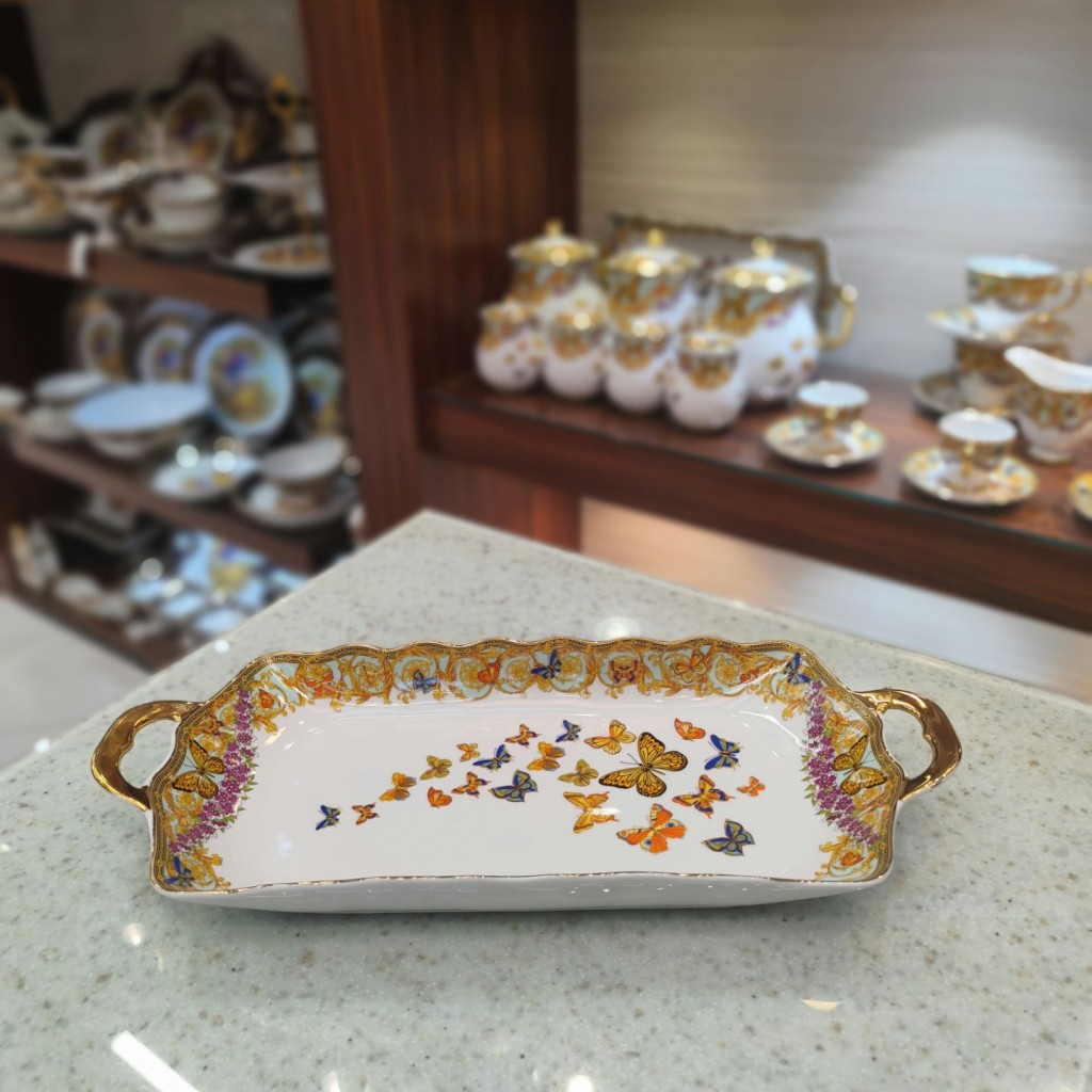 رولت خوری دالبرداربزرگ طرح پروانه فیروزه ای55516