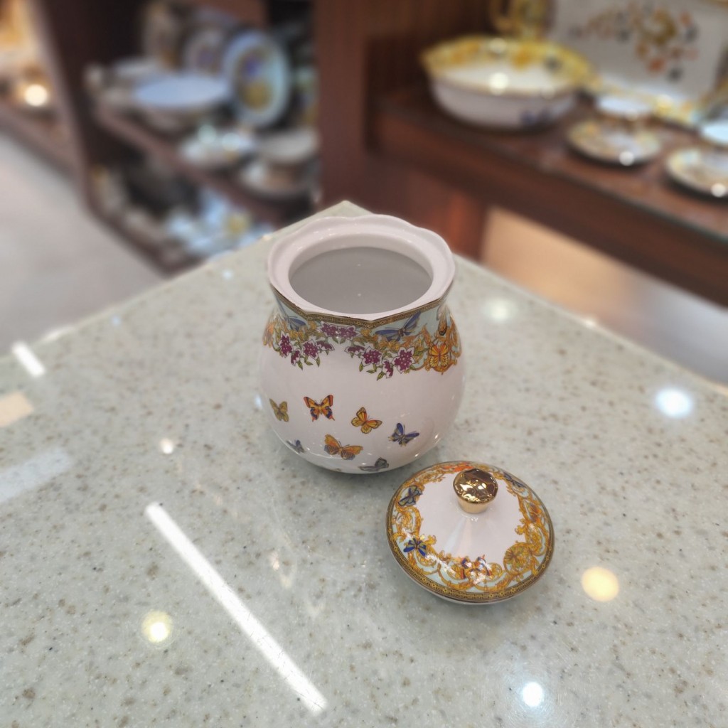 پاسماوری 7پارچه طرح پروانه فیروزه ای55536