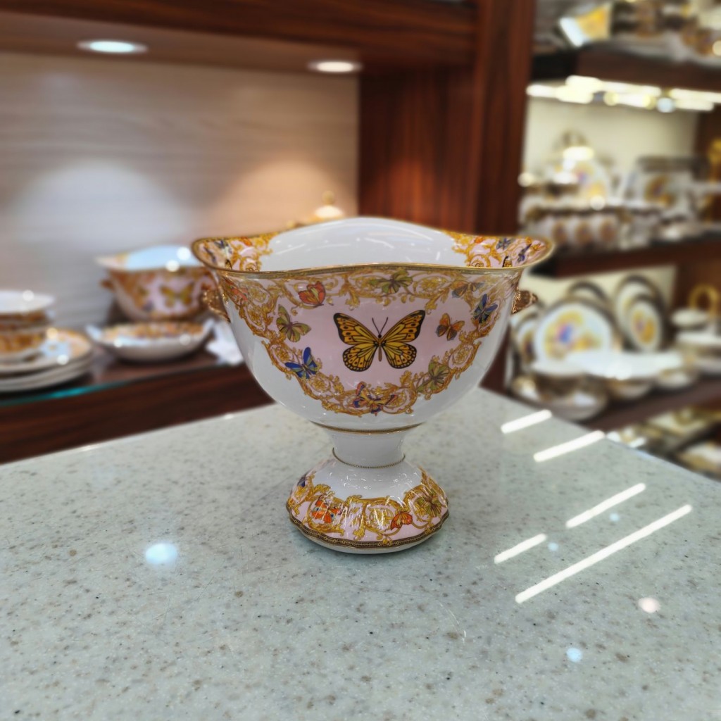 میوه خوری پایه دارطرح پروانه صورتی55310