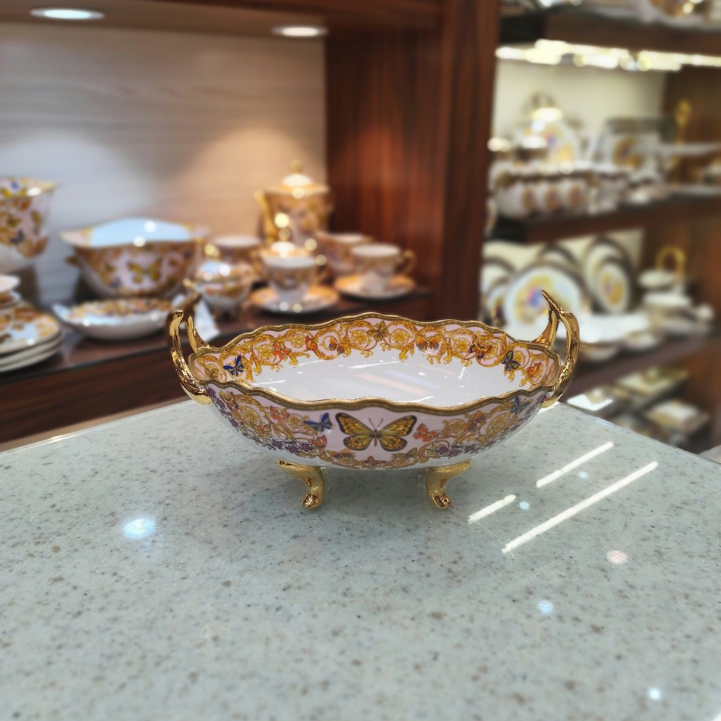 کشکول کلاسیک طرح پروانه صورتی55308