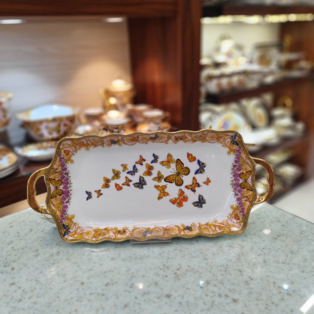 رولت خوری دالبر سایز بزرگ طرح پروانه صورتی55316