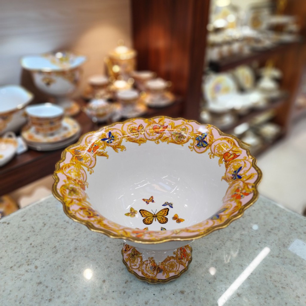 میوه خوری گردپایه دارطرح پروانه صورتی55321