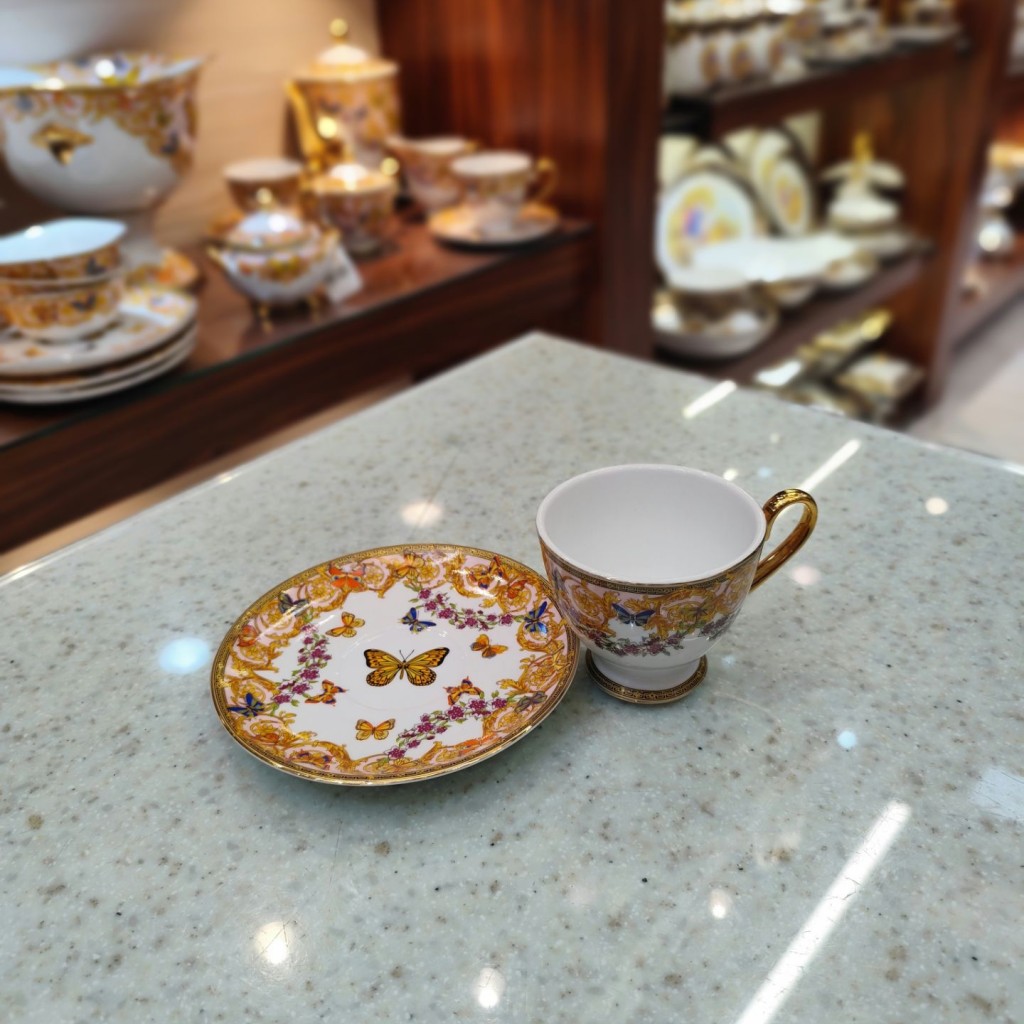 ست چای خوری پروانه صورتی