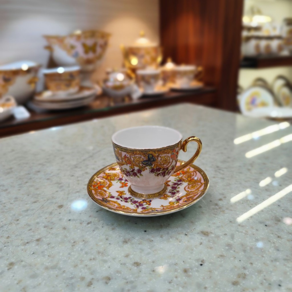 قهوه خوری طرح پروانه صورتی55326