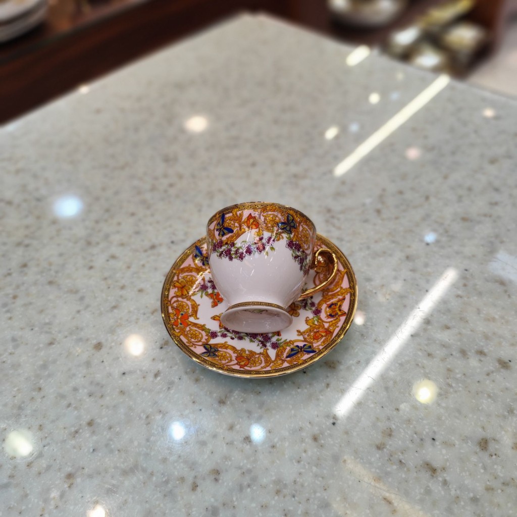 قهوه خوری طرح پروانه صورتی55326