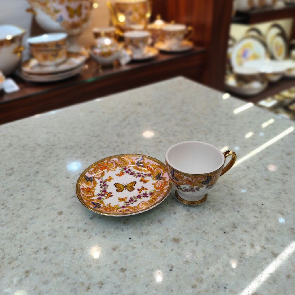 قهوه خوری طرح پروانه صورتی55326