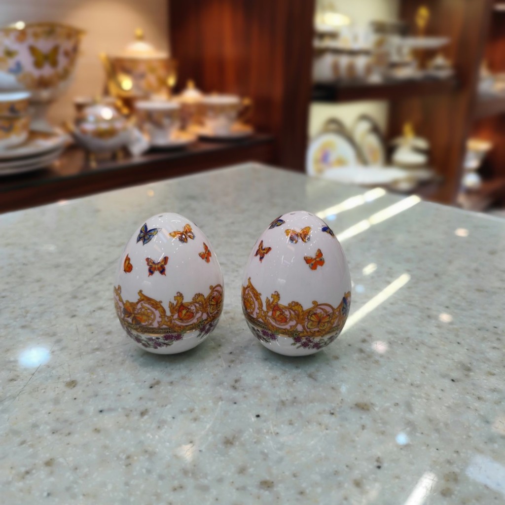 نمک پاش جفتی طرح پروانه صورتی55331