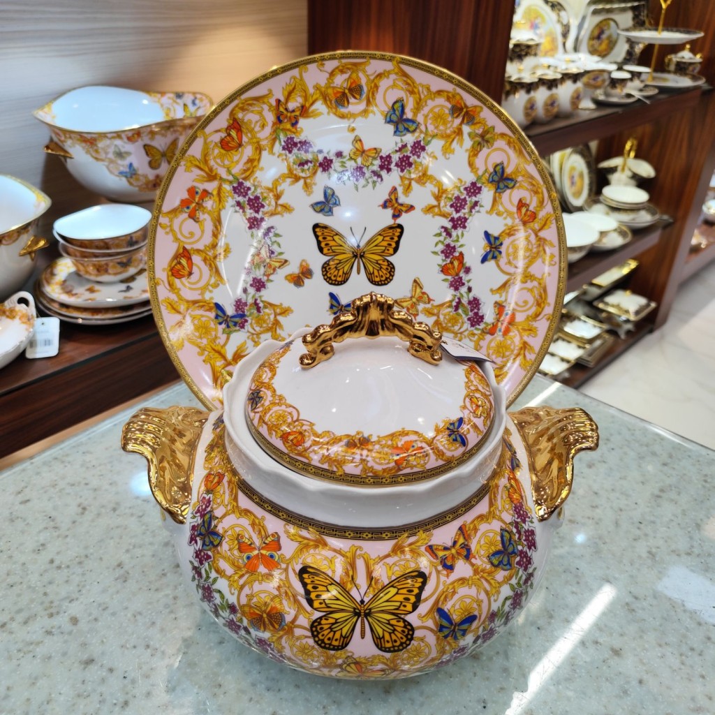 سوپ خوری ودیس طرح پروانه صورتی55334