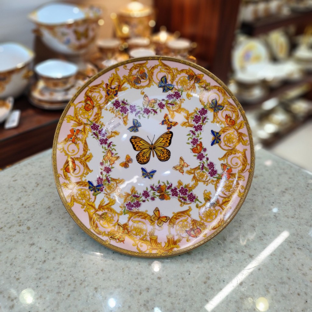 شیرینی خوری گردپایه دارطرح پروانه صورتی55338