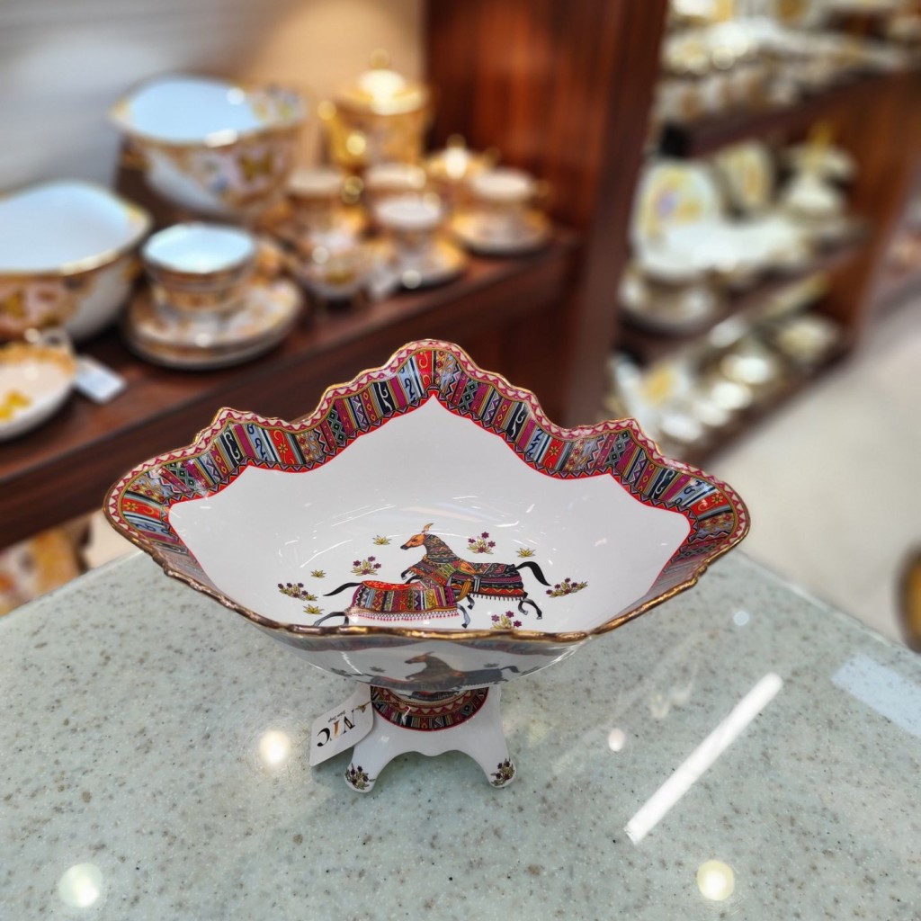 کشکول پایه دار کوچک طرح هرمس9051