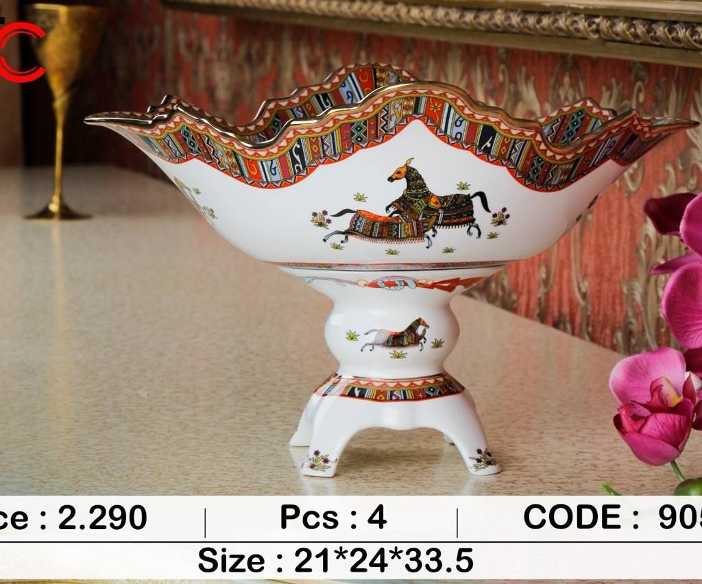 کشکول پایه دار کوچک طرح هرمس9051