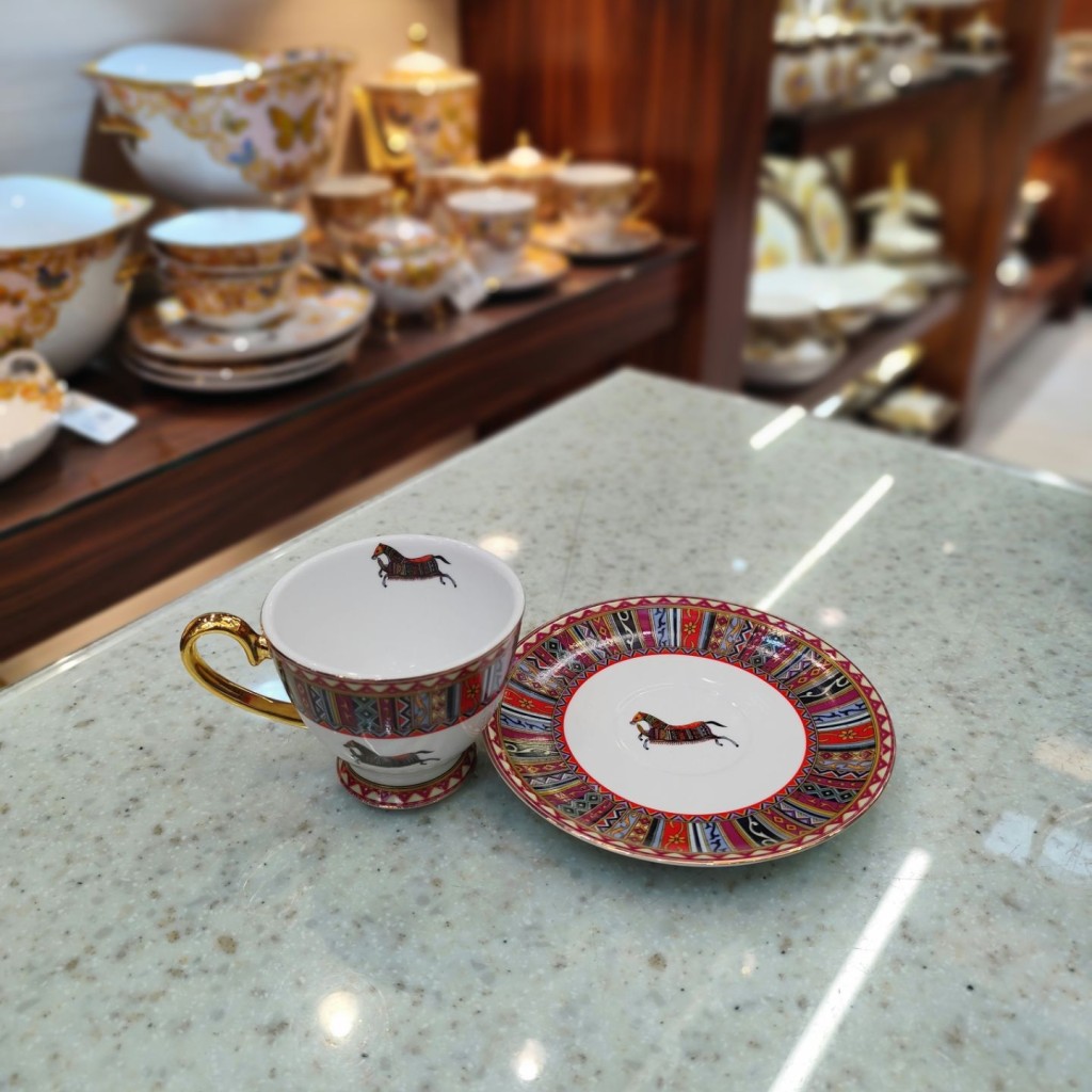 فنجان نعلبکی چای خوری هرمس9049