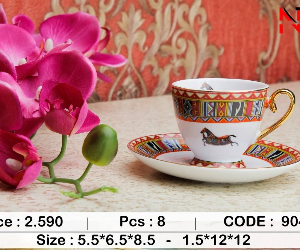 فنجان نعلبکی چای خوری هرمس9049