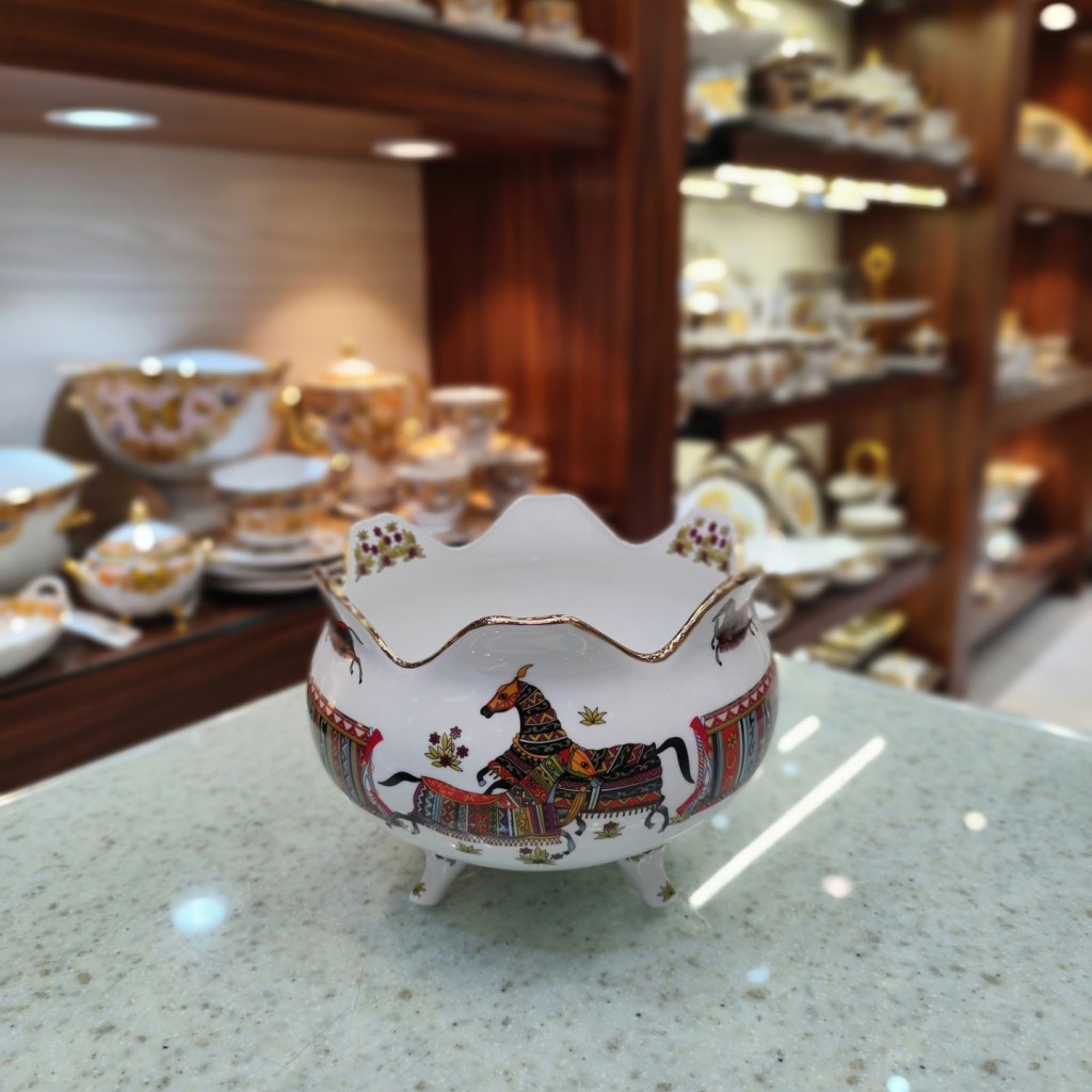 کاسه آجیل خوری سه پایه طرح هرمس9039