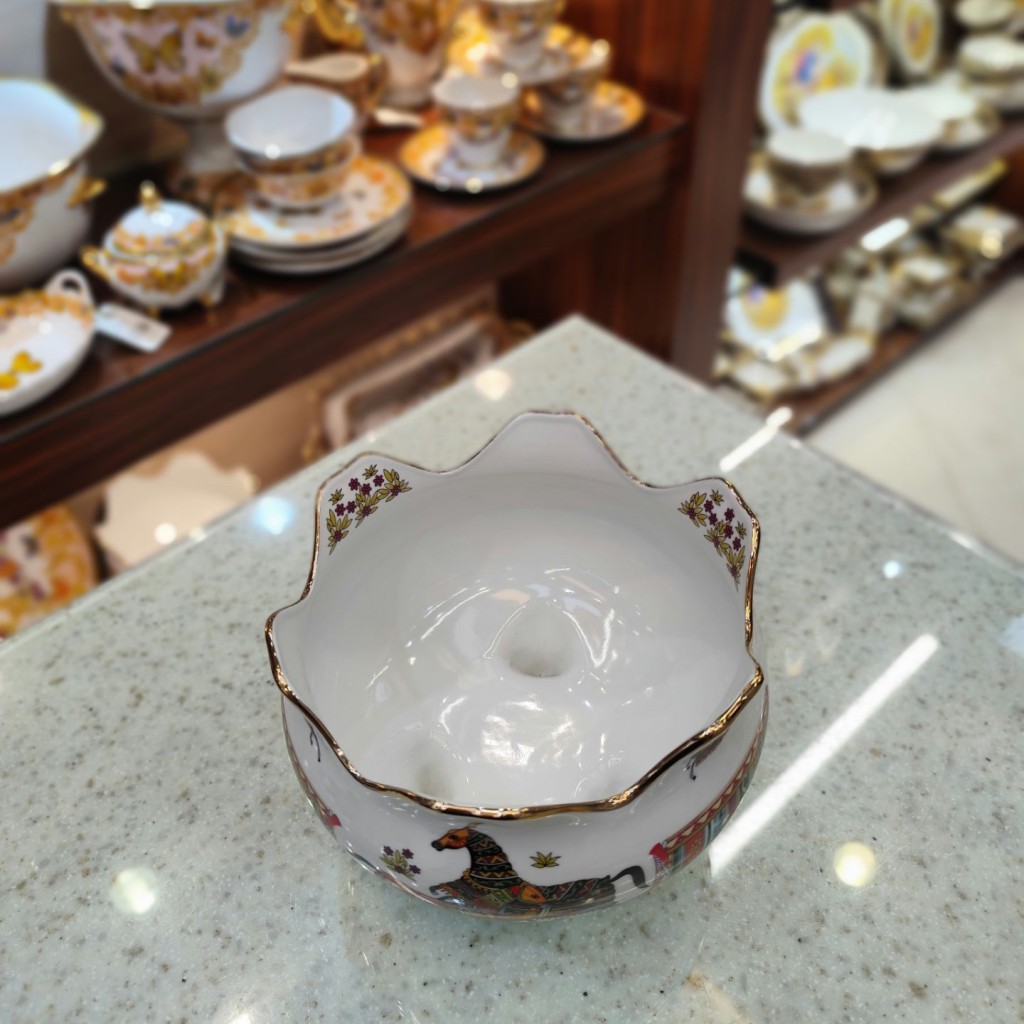 کاسه آجیل خوری سه پایه طرح هرمس9039