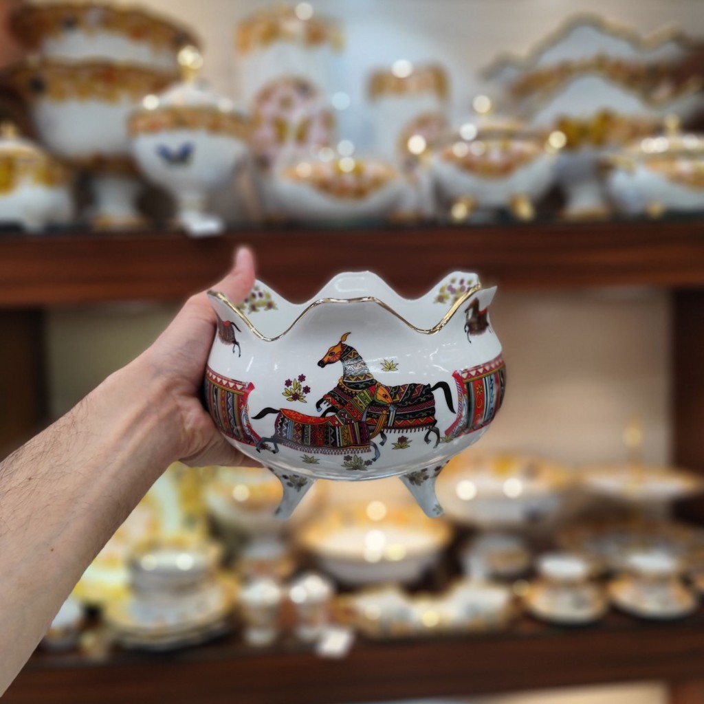 کاسه آجیل خوری سه پایه طرح هرمس9039