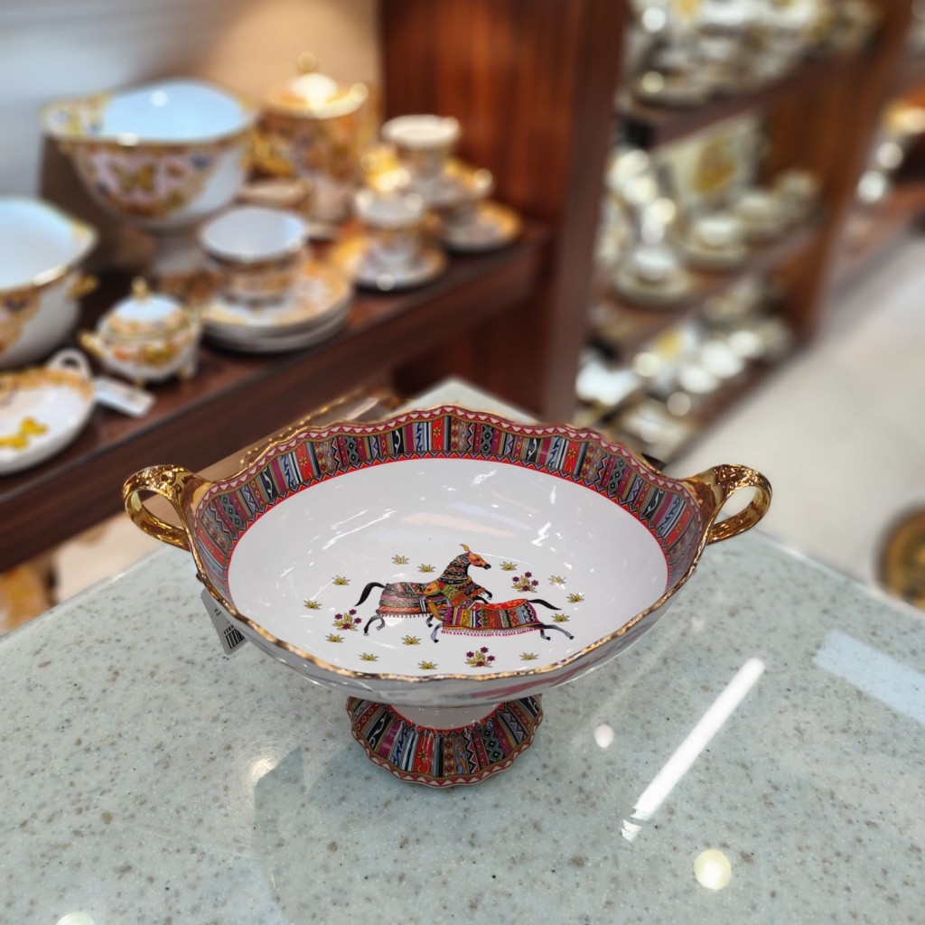 کشکول کلاسیک بیضی پایه دار